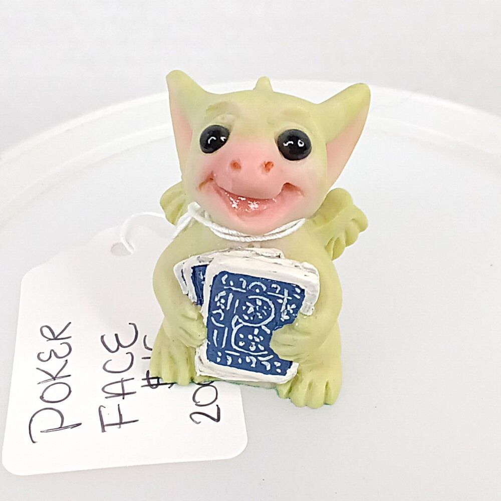 Vintage 2005 Whimsical World Pocket Dragons Poker Face Figurine Real Musgrave